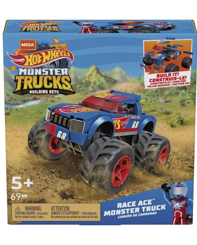 Бъги за сглобяване Hot Wheels Monster Trucks Race Ace синьо и червено Отлична цена Ozone bg