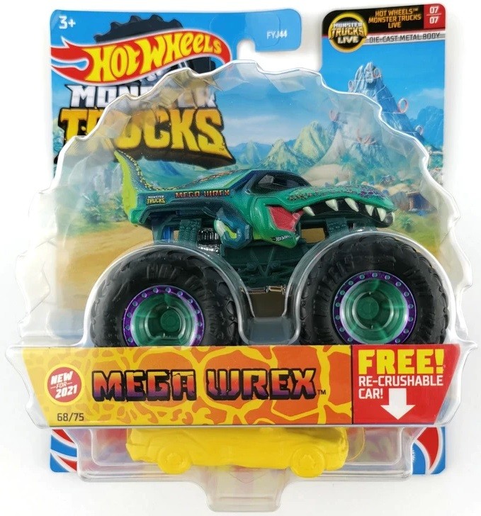 Бъги Hot Wheels Monster Trucks Mega Wrex 1 64 Отлична цена Ozone bg