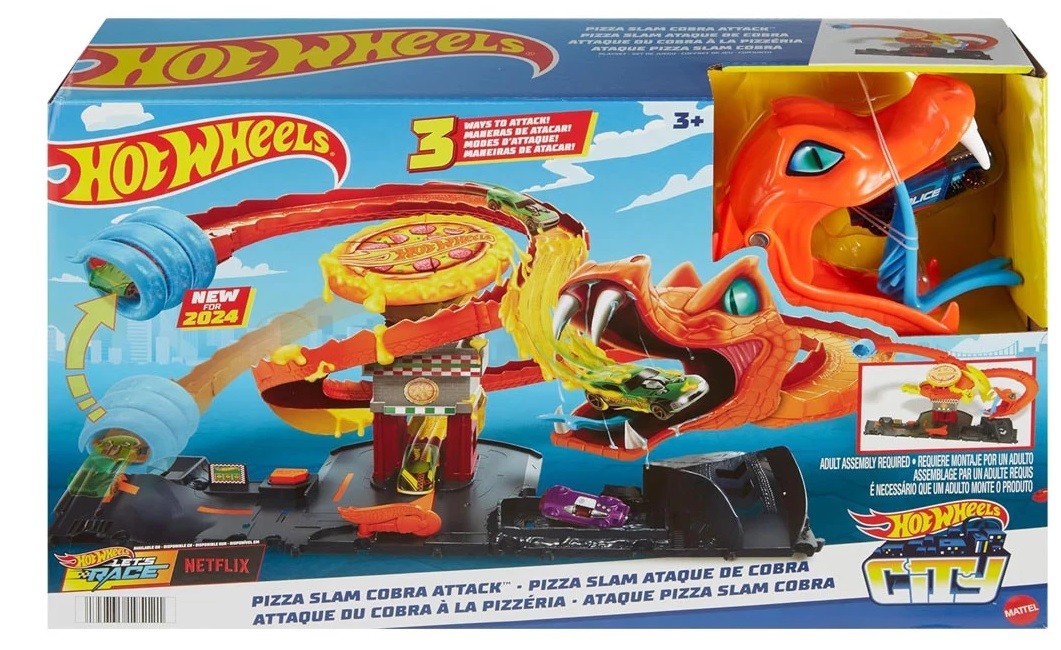 Игрален комплект Hot Wheels City Змия в магазина за пица с количка Отлична цена Ozone bg