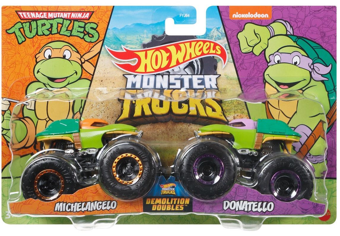 Hot Wheels Monster Trucks Michelangelo Donatello Ozone Bg