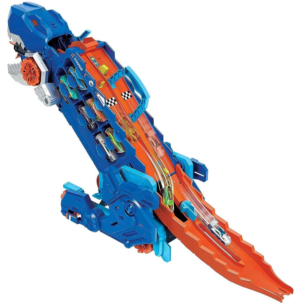 Детска играчка 2 в 1 Hot Wheels City Автовоз T Rex с 2 колички Отлична цена Ozone bg