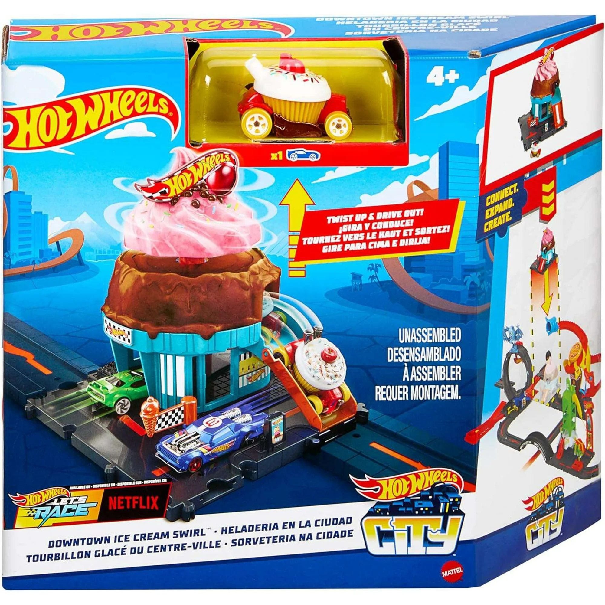 Игрален комплект Hot Wheels City Магазин за сладолед с количка Отлична цена Ozone bg