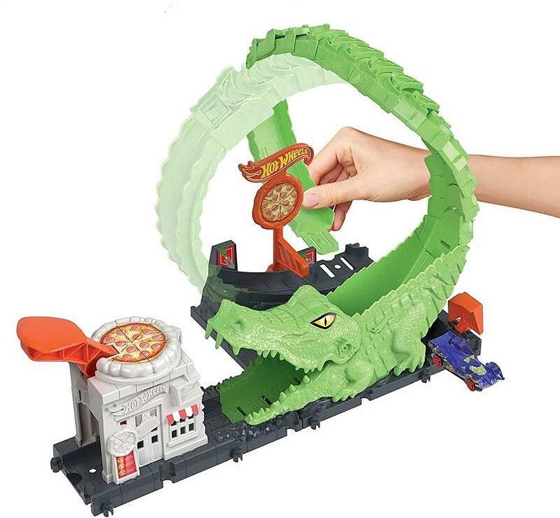 Игрален комплект Hot Wheels City Отмъщението на зверовете Пицария алигатор Отлична цена