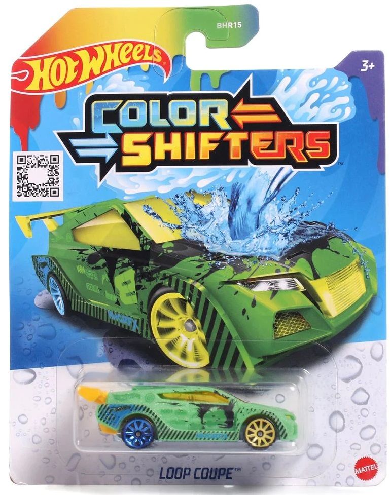 Количка с променящ се цвят Hot Wheels Colour Shifters Loop Coupe 1 64 светлозелена Отлична
