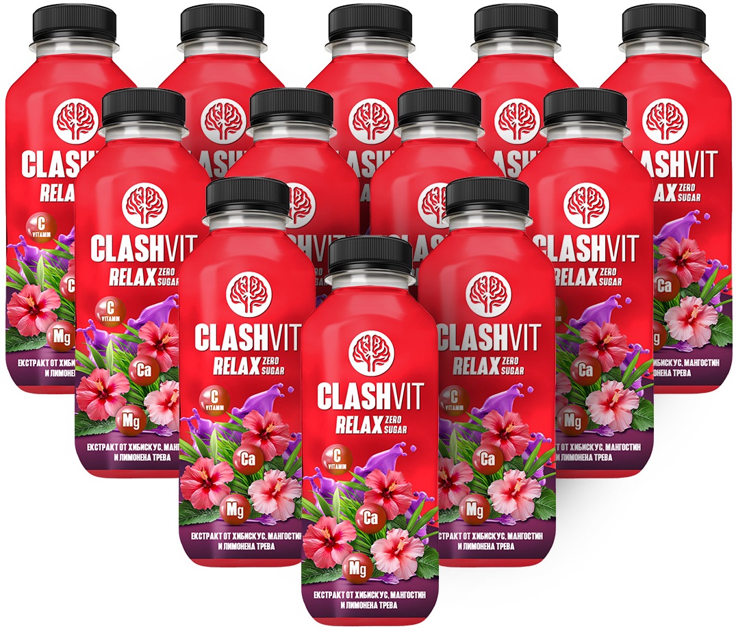 ClashVit Relax Витаминна вода, хибискус, 12 броя | Ozone.bg