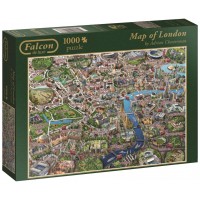 Пъзел Jumbo Falcon Deluxe от 1000 части - Карта на Лондон