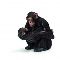 Фигурка Schleich от серията Дивия живот - Африка: Шимпанзе, женско с малко