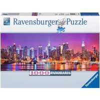 Панорамен пъзел Ravensburger от 1000 части - Светлините на Манхатън