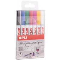 Комплект перманентни маркери APLI - 7 цвята, Extra Fine