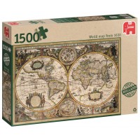 Пъзел Jumbo от 1500 части - Карта на света от 1630 г.