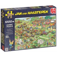Пъзел Jumbo от 1000 части - Състезание с косачки, Ян ван Хаастерен
