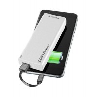 Портативна батерия Cellularline - Ultra Slim, 10000 mAh, бяла