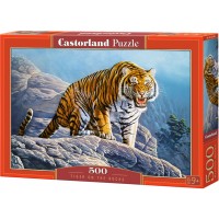 Пъзел Castorland от 500 части - Тигър на скалата