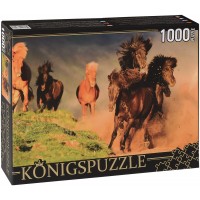 Пъзел Königspuzzle от 1000 части - Препускащи коне