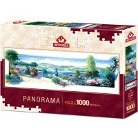 Панорамен пъзел Art Puzzle от 1000 части - Тераса с цветя