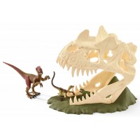 Фигурка Schleich от серията Динозаври - Гигантски динозавърски череп с велосираптор