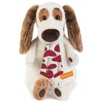 Плюшена играчка Budi Basa - Кученце Бартоломей, с вратовръзка, 33 cm