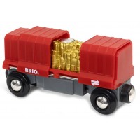 Играчка Brio World - Товарен вагон, със злато