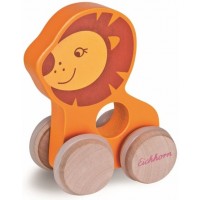 Дървена играчка Eichhorn - Живoтинчета с колела, асортимент