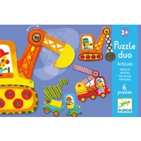 Комплект детски пъзели Djeco – Строителни машини, 6 броя