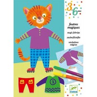 Детски комплект за рисуване Djeco – Дрешките на Елиът и Зоуи
