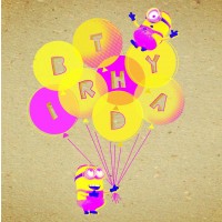 Поздравителна картичка Danilo - Crafty Minions: Birthday Ballons