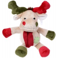 Плюшена играчка Morgenroth Plusch - Коледно еленче с шал, 30 cm