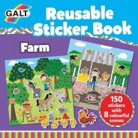Книжка със стикери Galt - Ферма, 150 стикера за многократна употреба