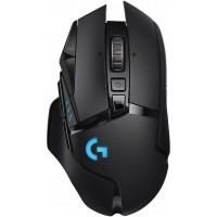 Гейминг мишка Logitech - G502 LightSpeed, оптична, безжична, черна