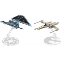 Комплект звездни кораби Mattel Hot Wheels Star Wars - Rogue One, Raven Red 5 Deluxe vs X-Wing