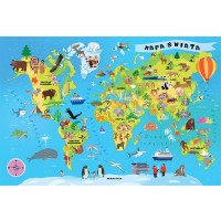 Образователен пъзел Trefl от 100 части - Карта на света