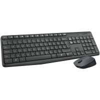 Комплект мишка и клавиатура Logitech - MK235,безжичен, тъмносив