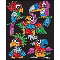 Творчески комплект KSG Crafts Sequin Art - Изкуство с пайети и фолио, Птици-бебета
