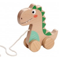 Дървена играчка за дърпане Lelin - Добрият динозавър