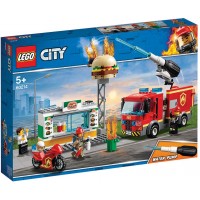 Конструктор Lego City - Спасителна акция от пожар в бургер бар (60214)