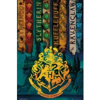 Макси плакат GB eye Movies: Harry Potter - House Flags