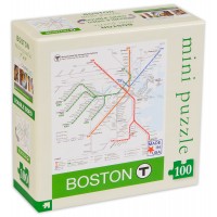 Двустранен мини пъзел New York Puzzle от 100 части - Карта на Бостън