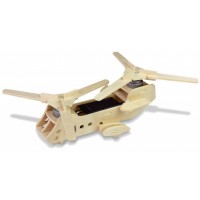 Дървен 3D пъзел Robo Time от 32 части – Соларен хеликоптер CH47
