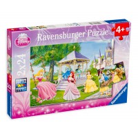 Пъзел Ravensburger от 2 x 24 части - Дисни Принцеси в градината