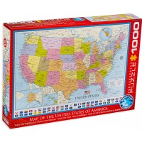 Пъзел Eurographics от 1000 части – Карта на Съединените щати