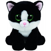 Плюшена играчка TY Toys - Черно-бяло коте Ava, 15 cm
