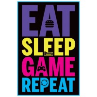Макси плакат Pyramid Humor: Gaming - Eat, Sleep, Game, Repeat