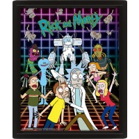 3D плакат с рамка Pyramid - Rick and Morty: Characters Grid
