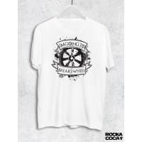 Тениска RockaCoca The Wheel, бяла, размер XL