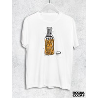 Тениска RockaCoca Дехидрабиран- Бутилка, бяла, размер M