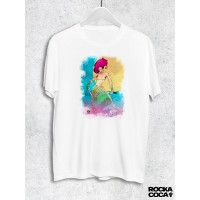 Тениска RockaCoca Samurai Mermaid, бяла, размер M