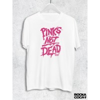 Тениска RockaCoca Pink's not dead, бяла, размер L