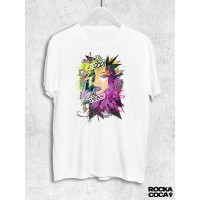 Тениска RockaCoca Comics, бяла, размер L