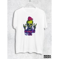 Тениска RockaCoca Punk's not dead, бяла, размер XL
