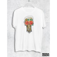 Тениска RockaCoca Mr. Dead, бяла, размер L